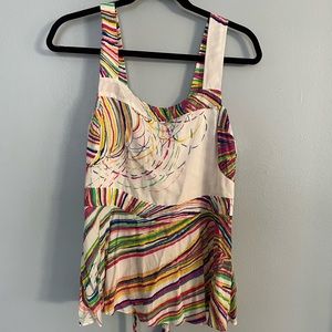 Anthropologie Plenty by Tracy Reese Multicolor Top with Tie Back